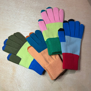 Color Block Touch Screen Gloves by Verloop Knits