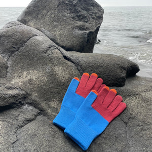 Color Block Touch Screen Gloves by Verloop Knits