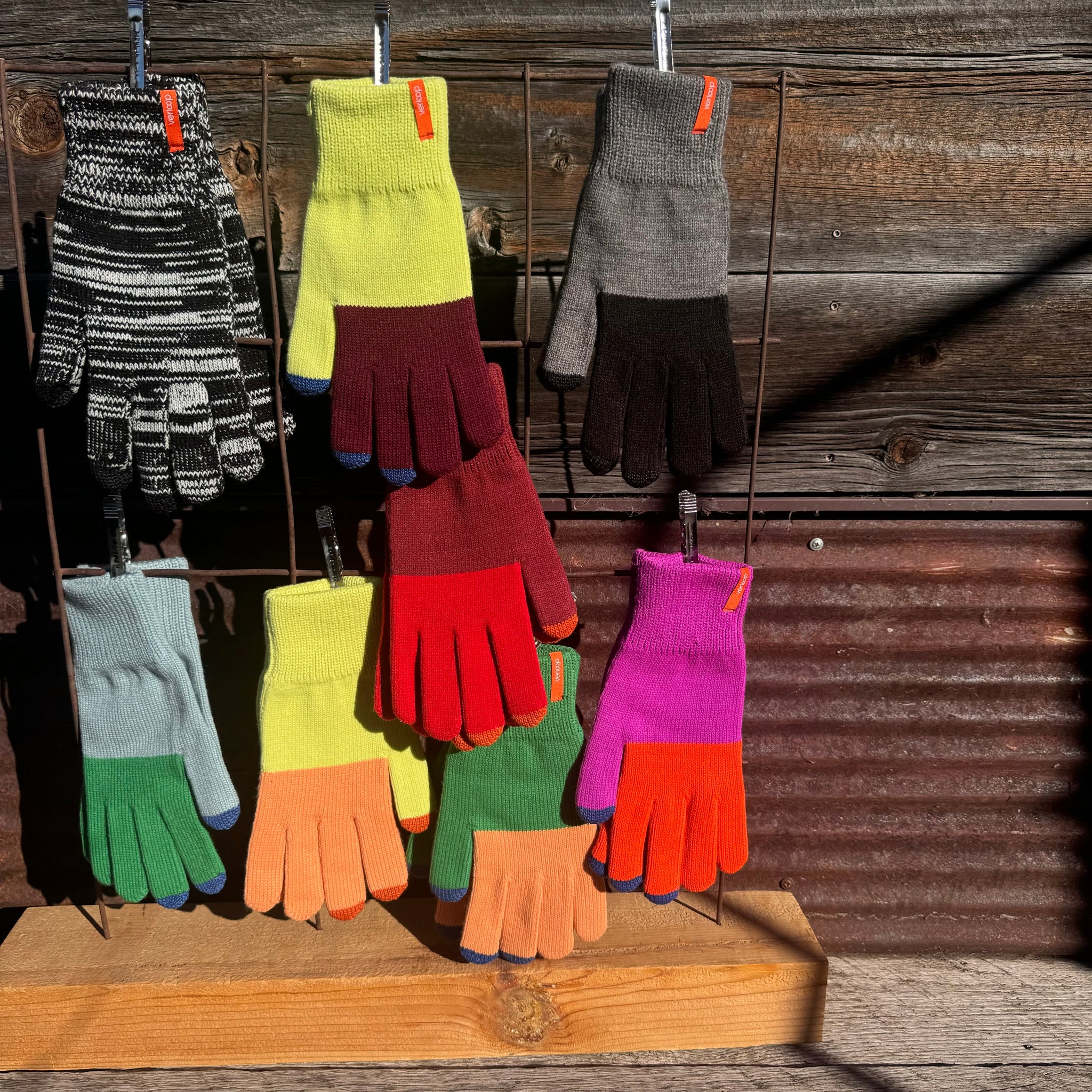 Color Block Touch Screen Gloves by Verloop Knits