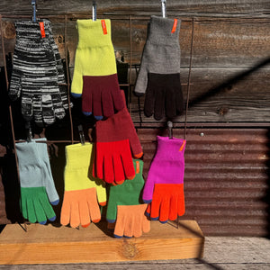 Color Block Touch Screen Gloves by Verloop Knits