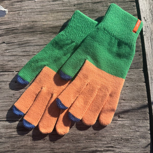 Color Block Touch Screen Gloves by Verloop Knits