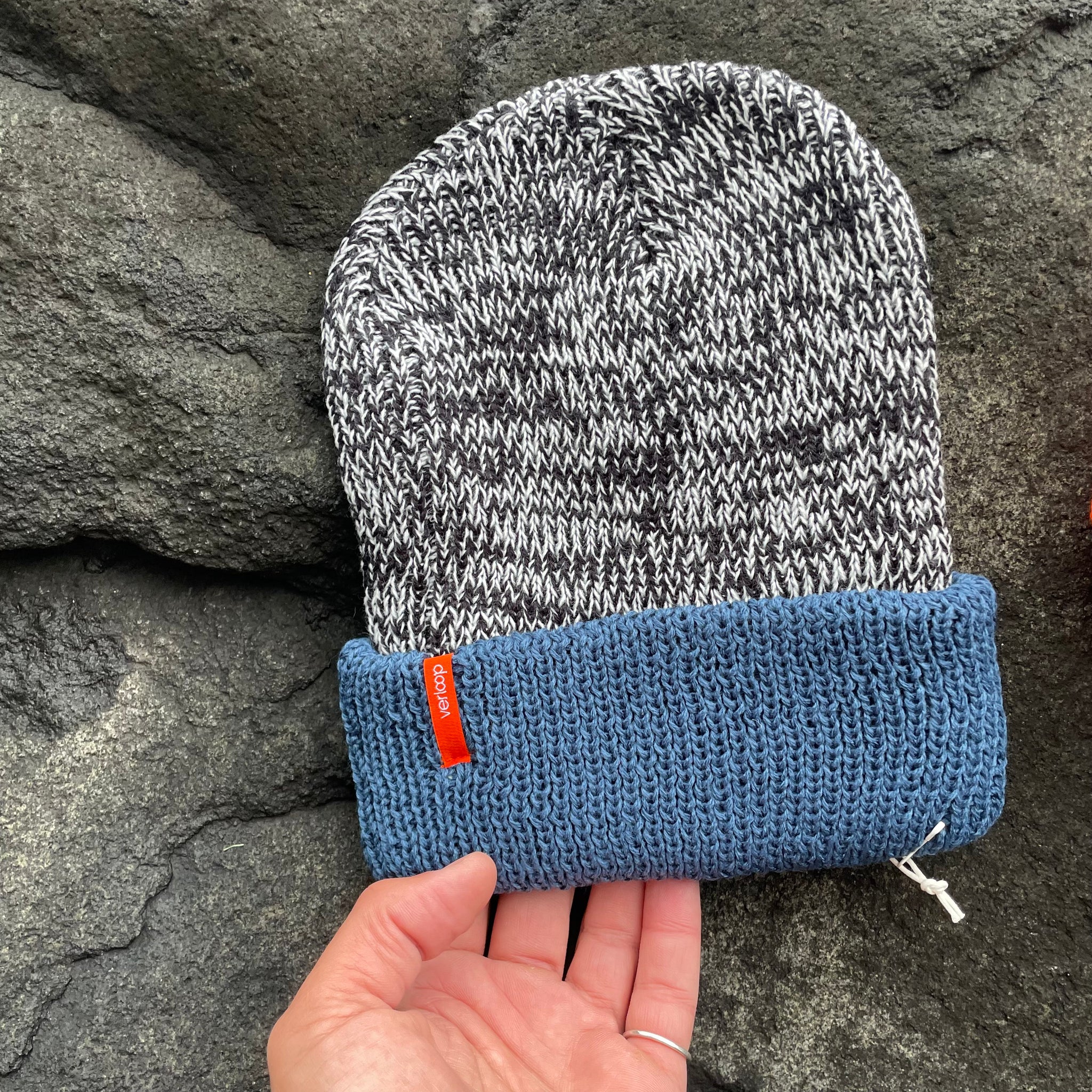 Colorblock Plush Beanie Hat by Verloop Knits