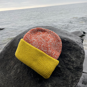 Colorblock Plush Beanie Hat by Verloop Knits
