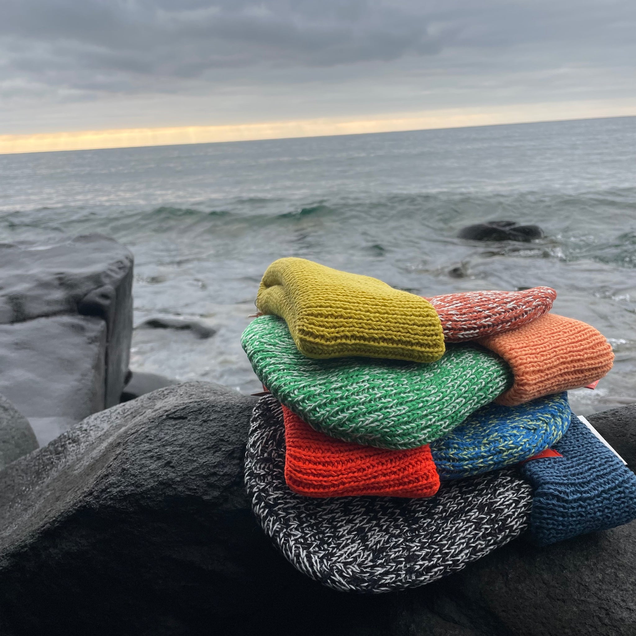 Colorblock Plush Beanie Hat by Verloop Knits