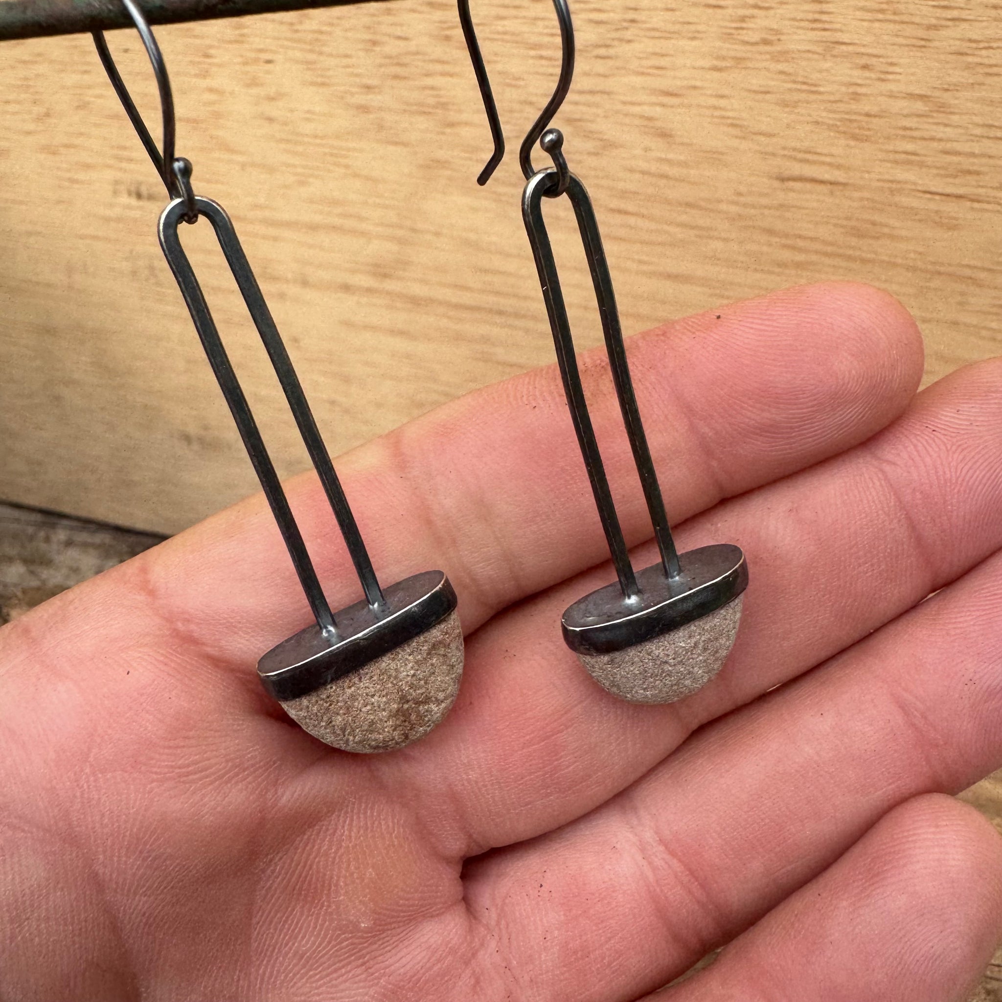 Column Stone Earrings by Lakestone Jewelry