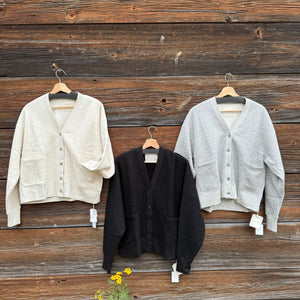 Cotton Tencel Brushed Fleece LS Cotton Cardigan, One Size