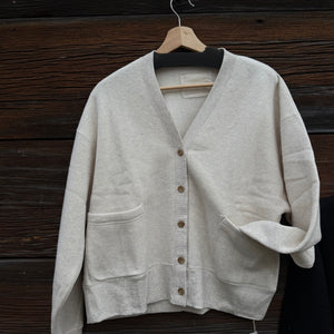 Cotton Tencel Brushed Fleece LS Cotton Cardigan, One Size