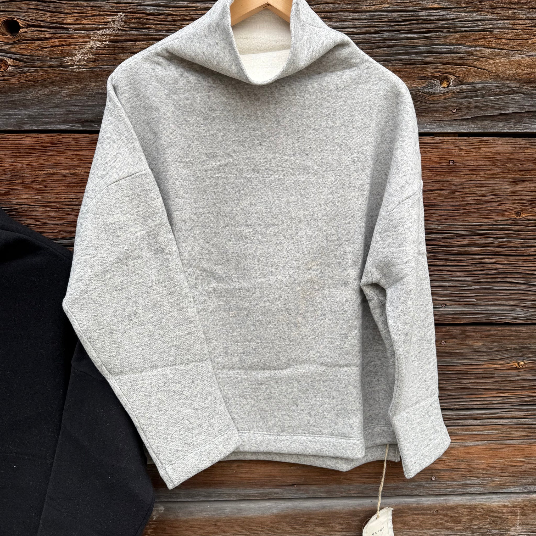 Cotton Tencel Brushed Fleece Turtleneck, One Size