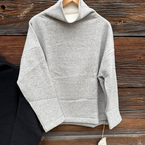 Cotton Tencel Brushed Fleece Turtleneck, One Size