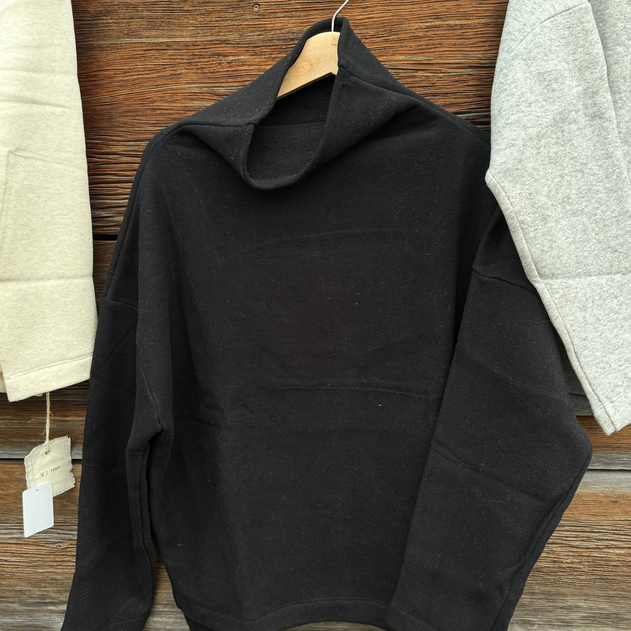 Cotton Tencel Brushed Fleece Turtleneck, One Size