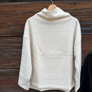 Cotton Tencel Brushed Fleece Turtleneck, One Size
