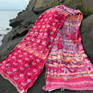 Cristina  Jacquard Scarf in Hibiscus by Letol