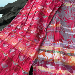 Cristina  Jacquard Scarf in Hibiscus by Letol
