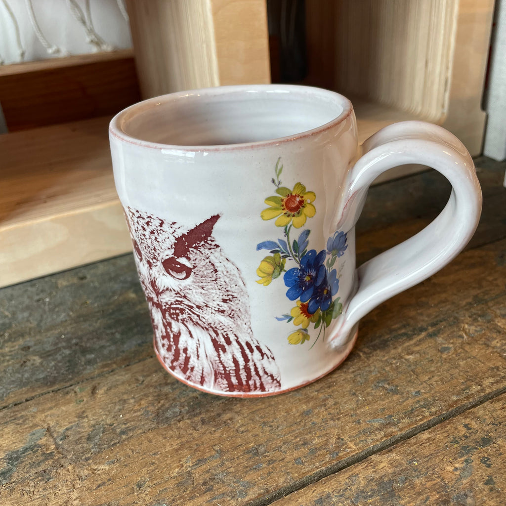 Decaled Earthenware Mug with Owl 3 by Justin Rothshank