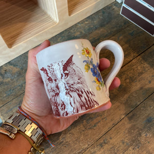 Decaled Earthenware Mug with Owl 3 by Justin Rothshank