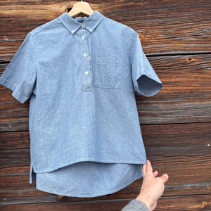 Delon Shirt in 100% Cotton Indigo Chambray by Sarahwear