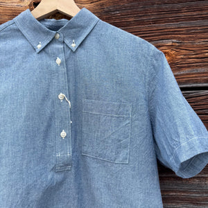 Delon Shirt in 100% Cotton Indigo Chambray by Sarahwear