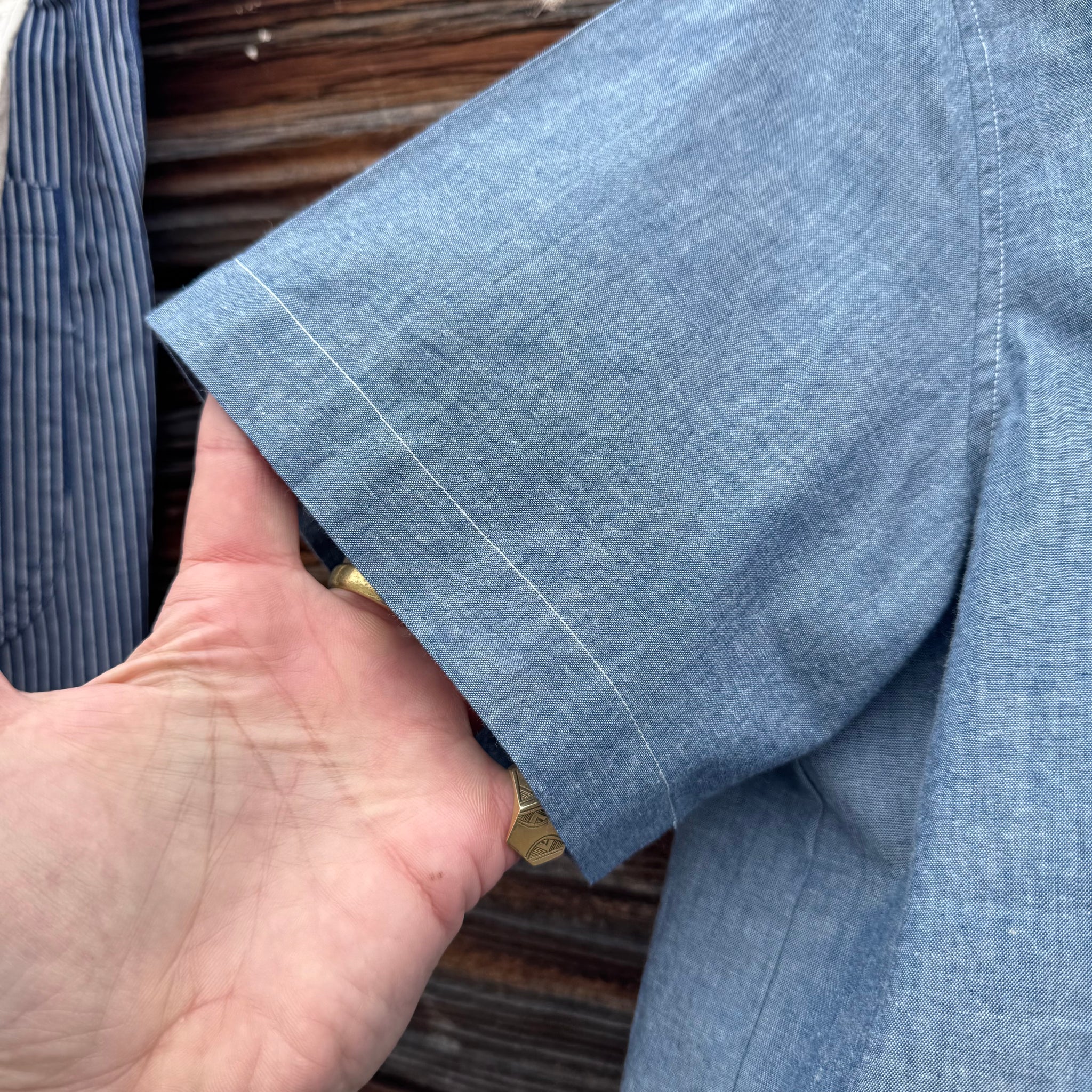Delon Shirt in 100% Cotton Indigo Chambray by Sarahwear