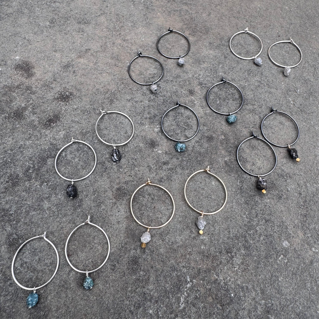 Diamond Hoop Earrings by Everart Designs