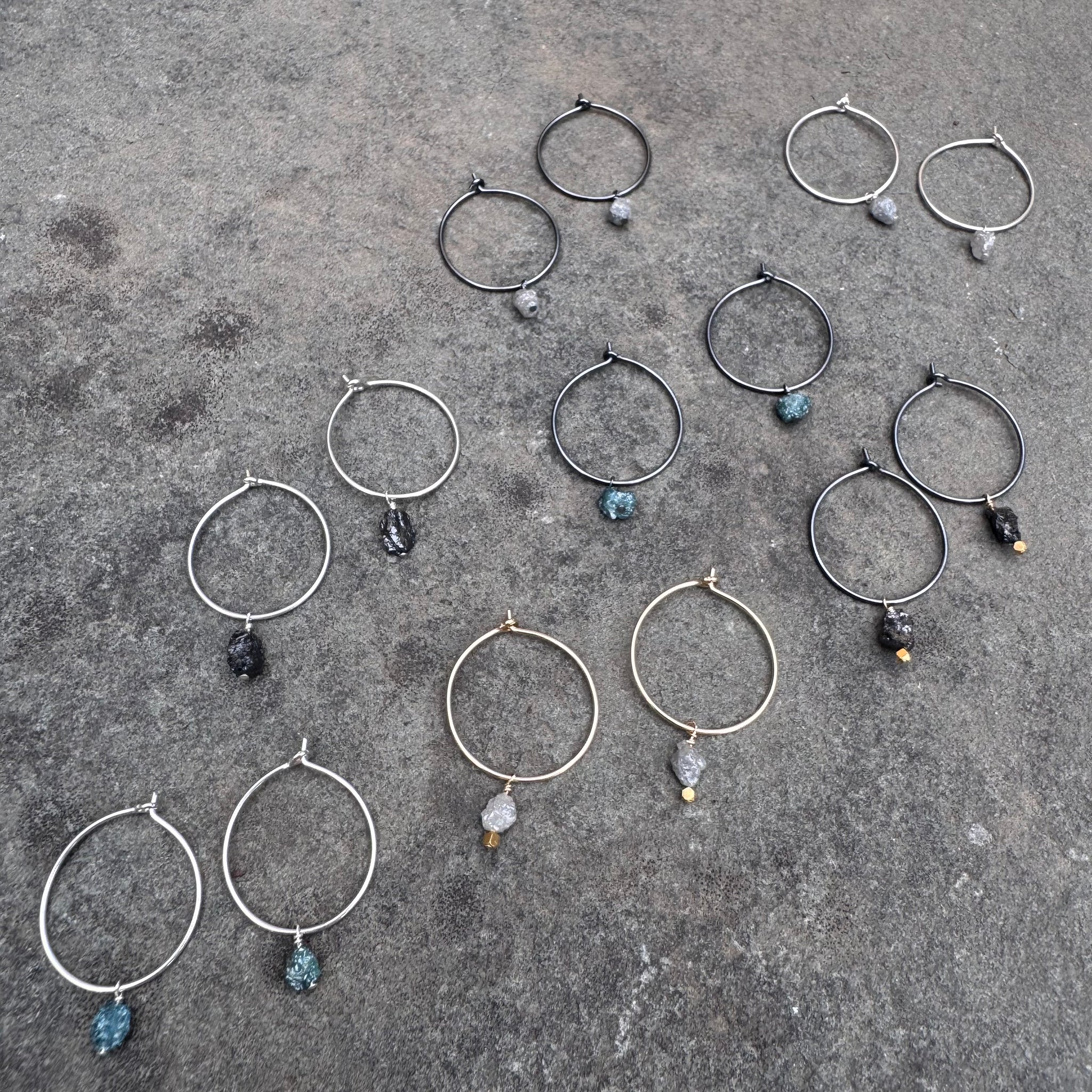 Diamond Hoop Earrings by Everart Designs
