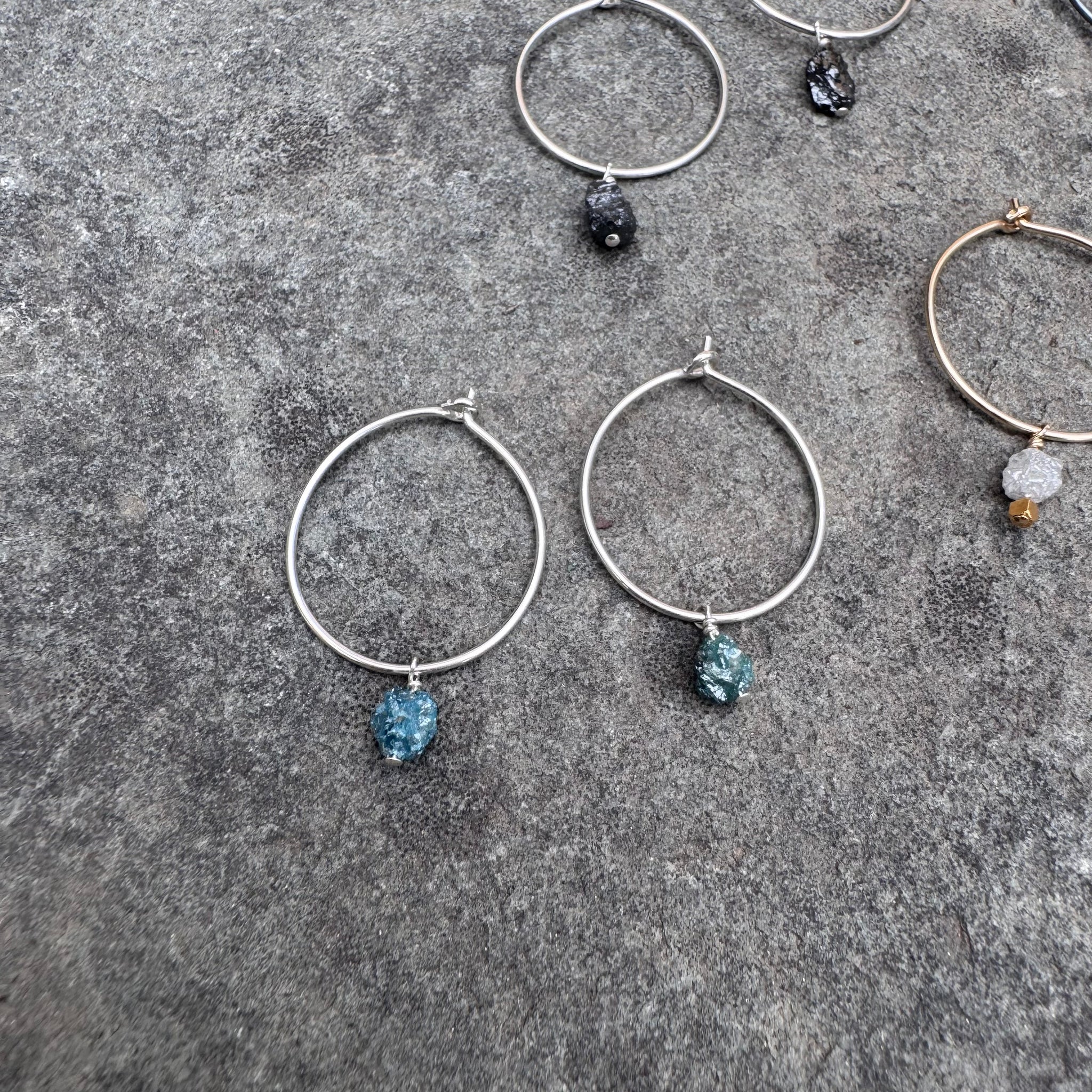 Diamond Hoop Earrings by Everart Designs