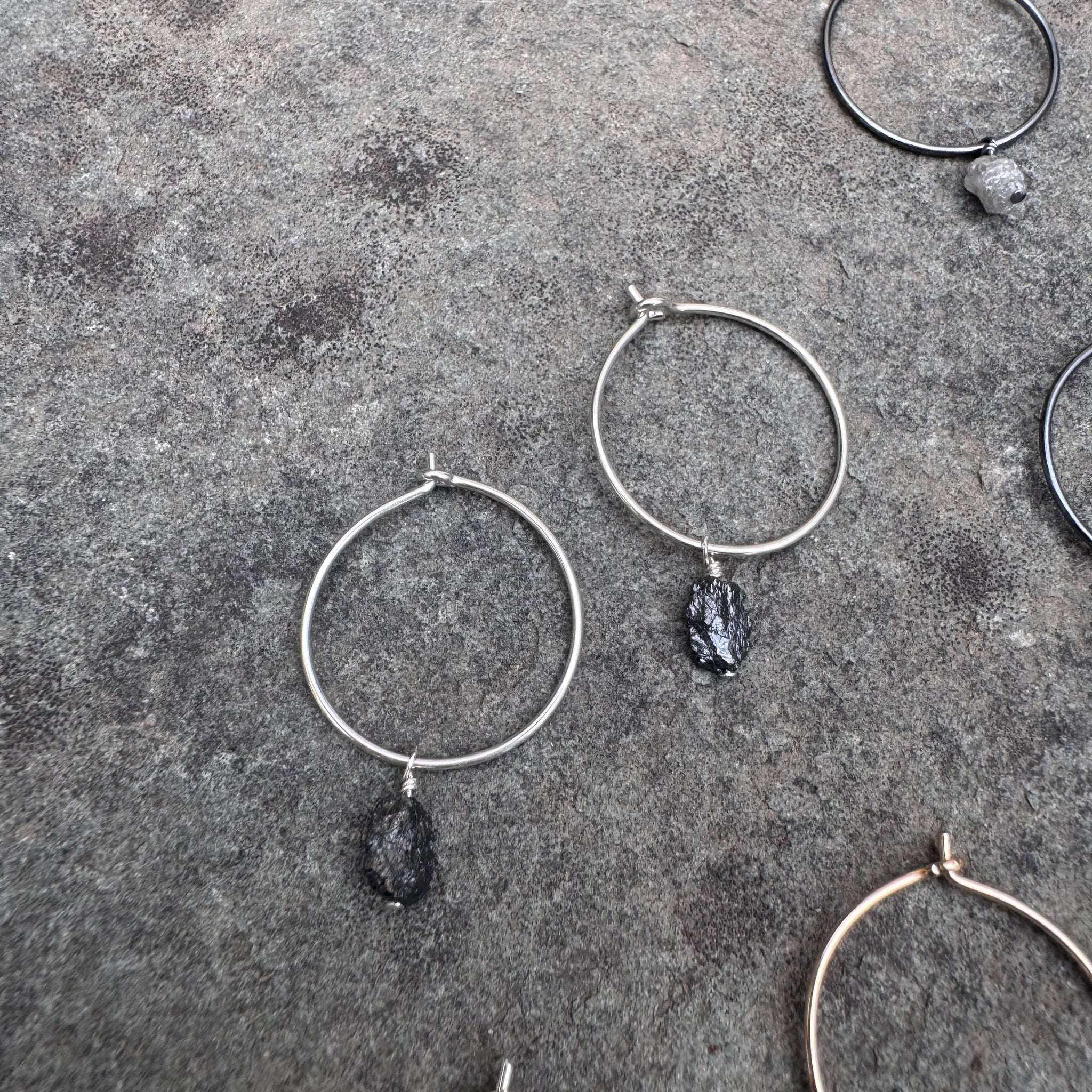 Diamond Hoop Earrings by Everart Designs