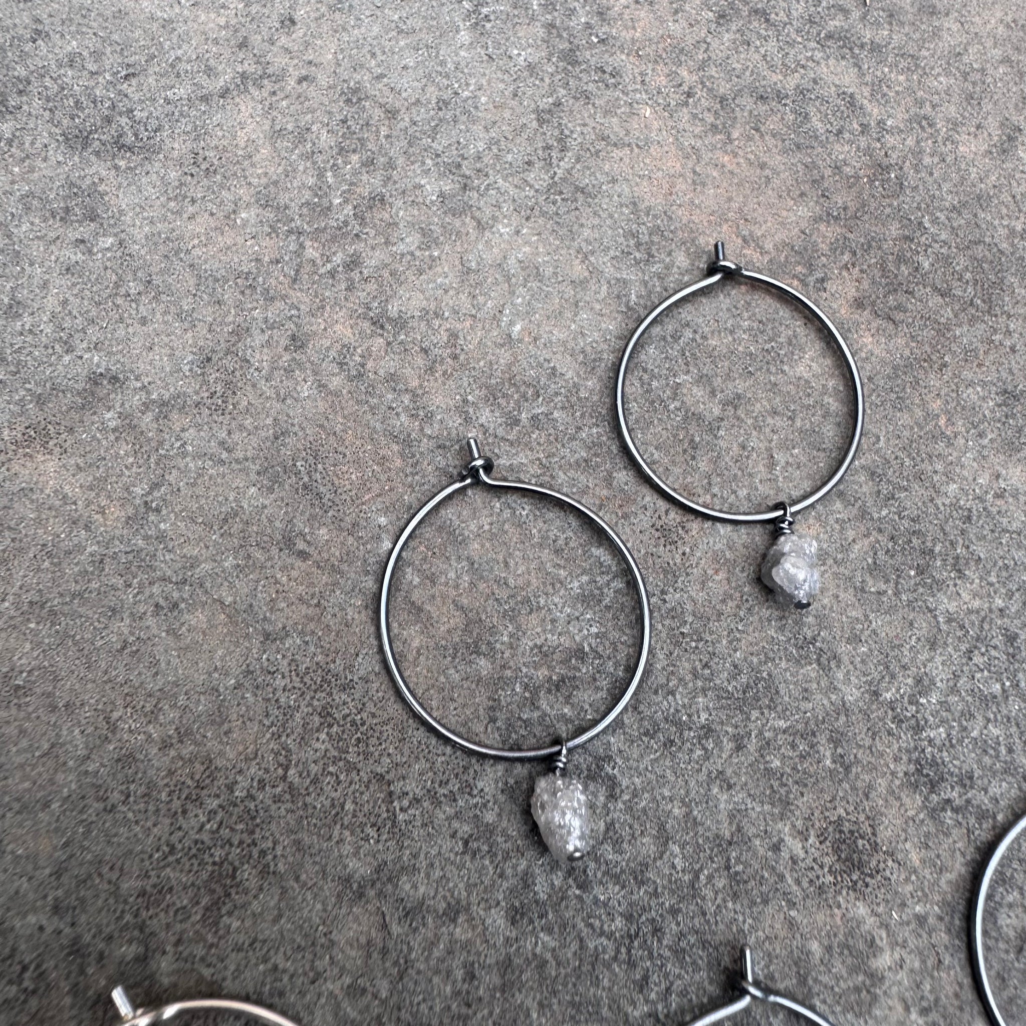 Diamond Hoop Earrings by Everart Designs