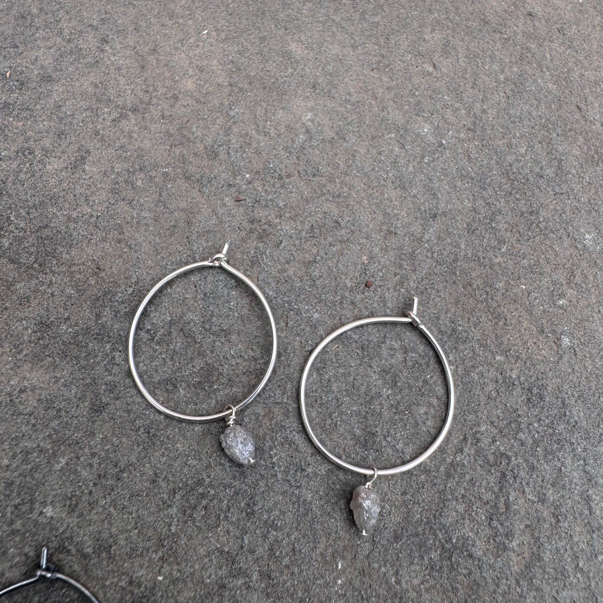 Diamond Hoop Earrings by Everart Designs