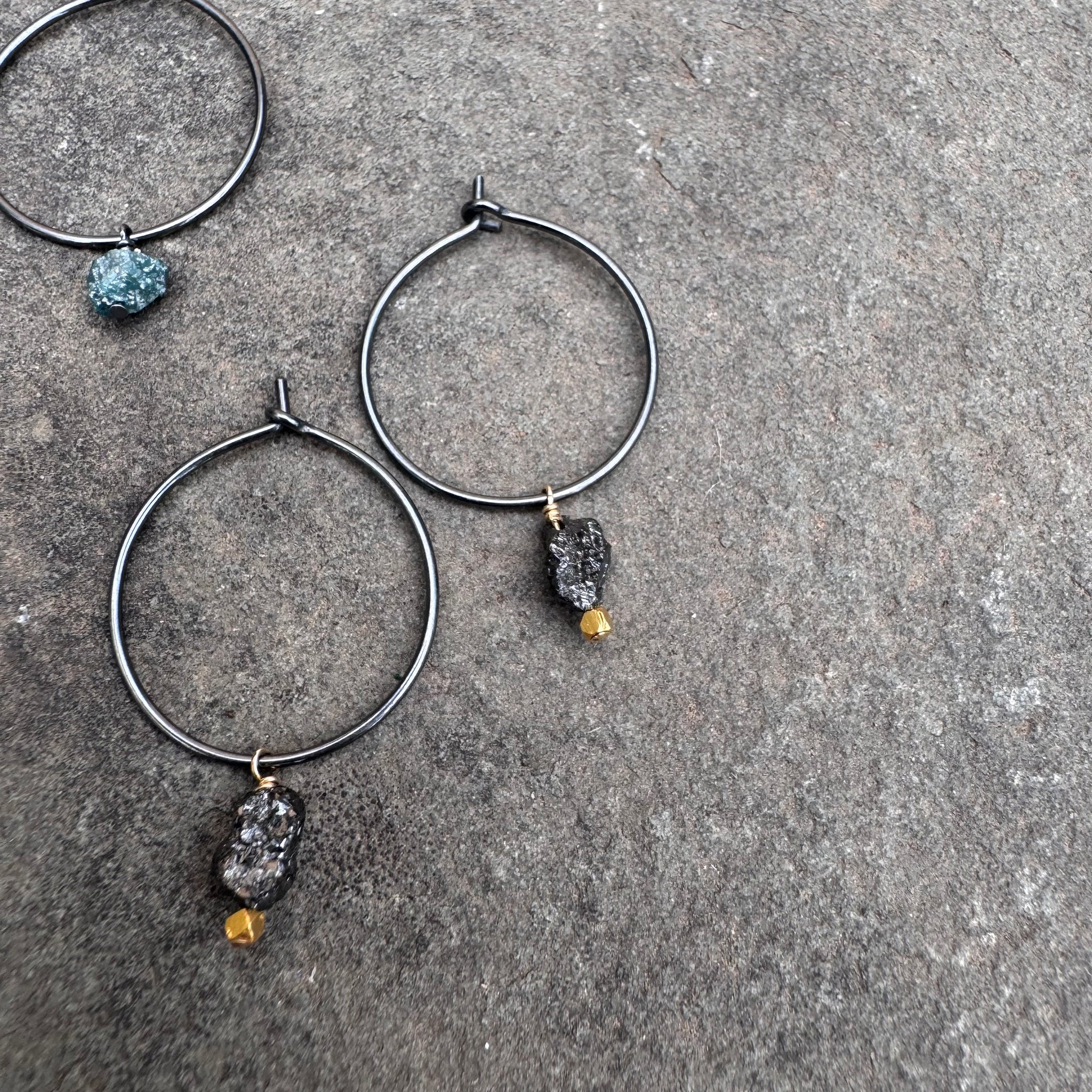 Diamond Hoop Earrings by Everart Designs