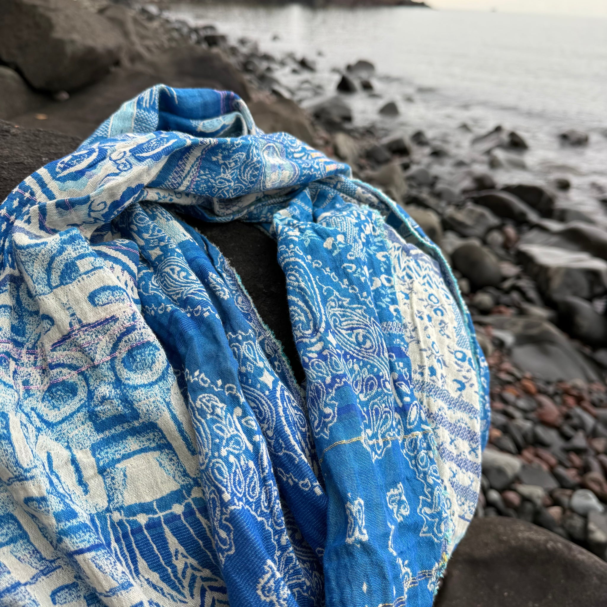 Diego Jacquard Scarf in Pacifique by Letol