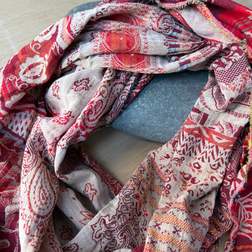 Diego Jacquard Scarf in Papricka by Letol