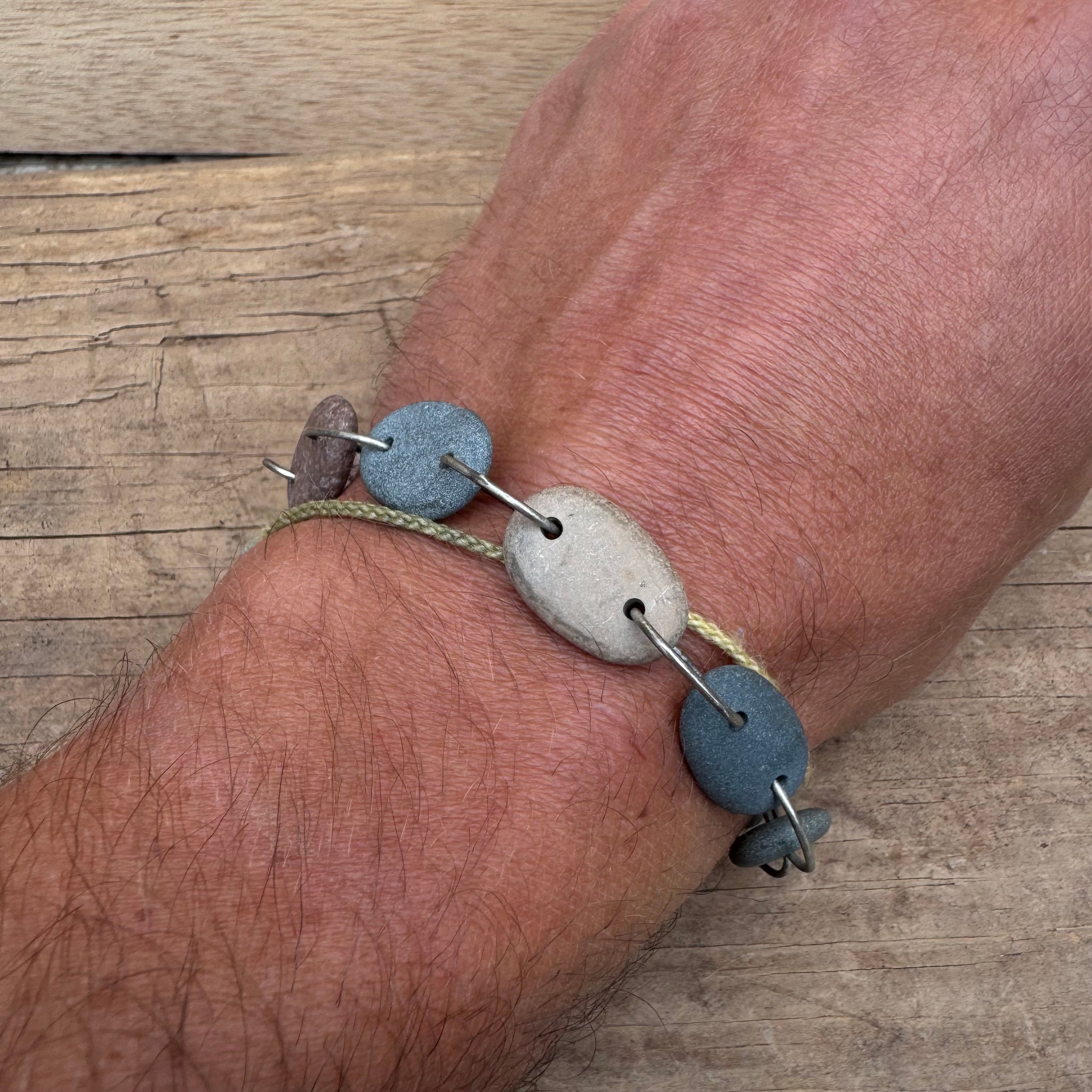 Double Drilled Stone Bracelet by Lakestone Jewelry