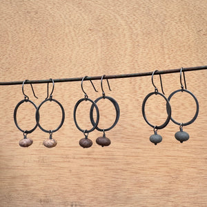 Double Ring Stone Earrings by Lakestone Jewelry