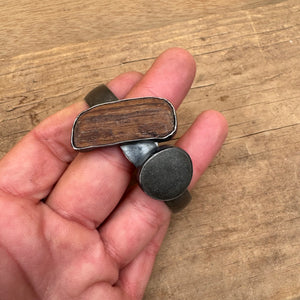 Driftwood and Stone Double Cuff by Lakestone Jewelry