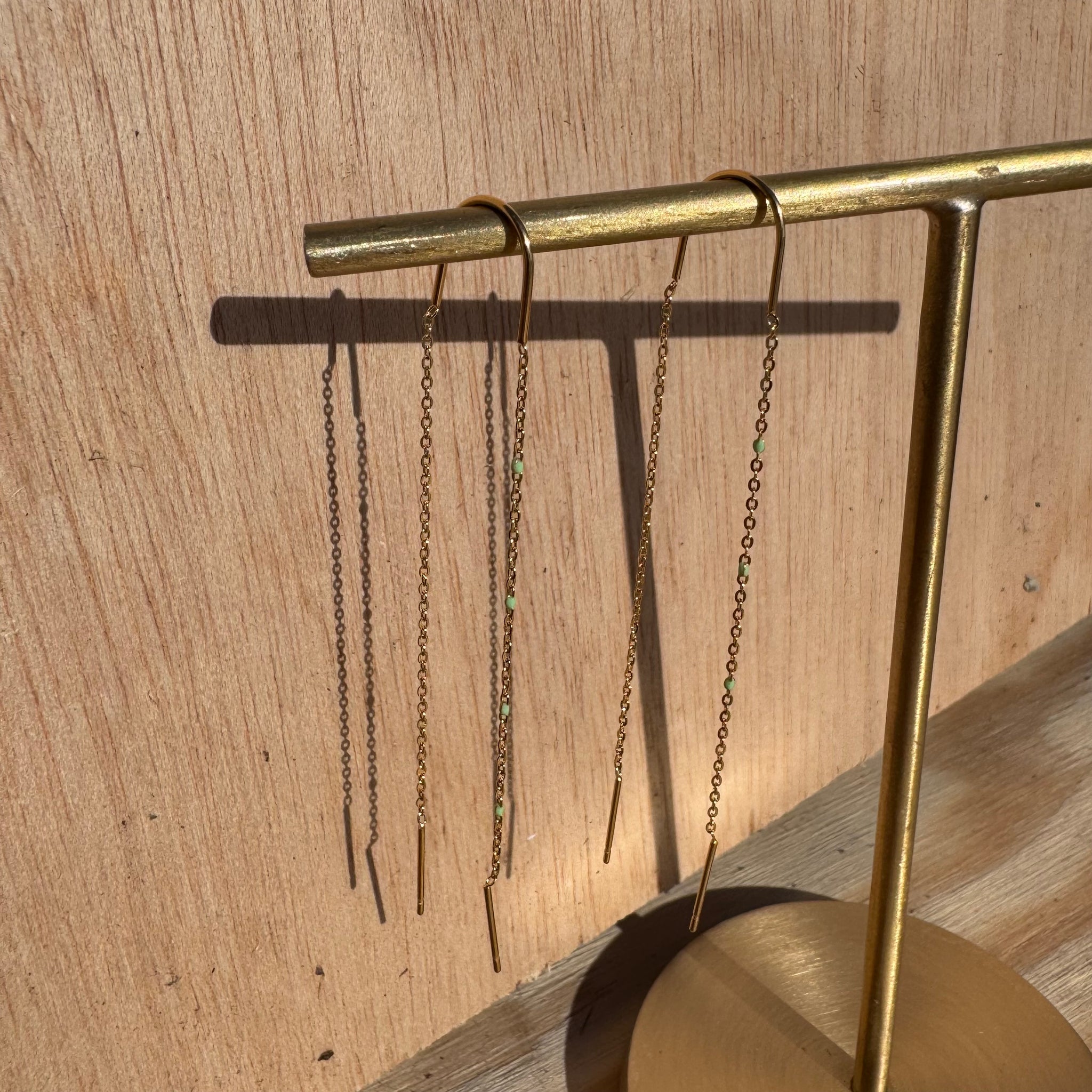Enamel Dot Chain Threader Earrings by RDB