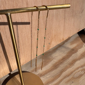Enamel Dot Chain Threader Earrings by RDB