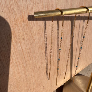 Enamel Dot Chain Threader Earrings by RDB