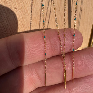Enamel Dot Chain Threader Earrings by RDB