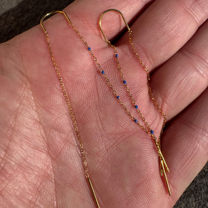 Enamel Dot Chain Threader Earrings by RDB