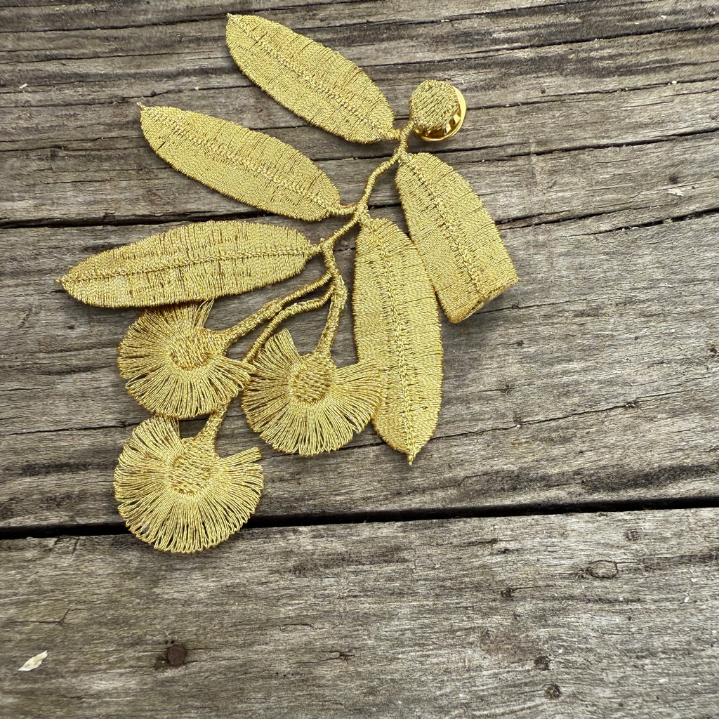 Eucalyptus Embroidered Brooch by Botanopia