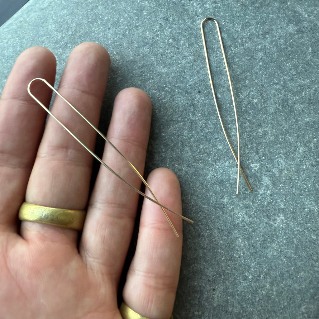 Extra Long Twist 14k Gold fill Earrings by 8.6.4 Design
