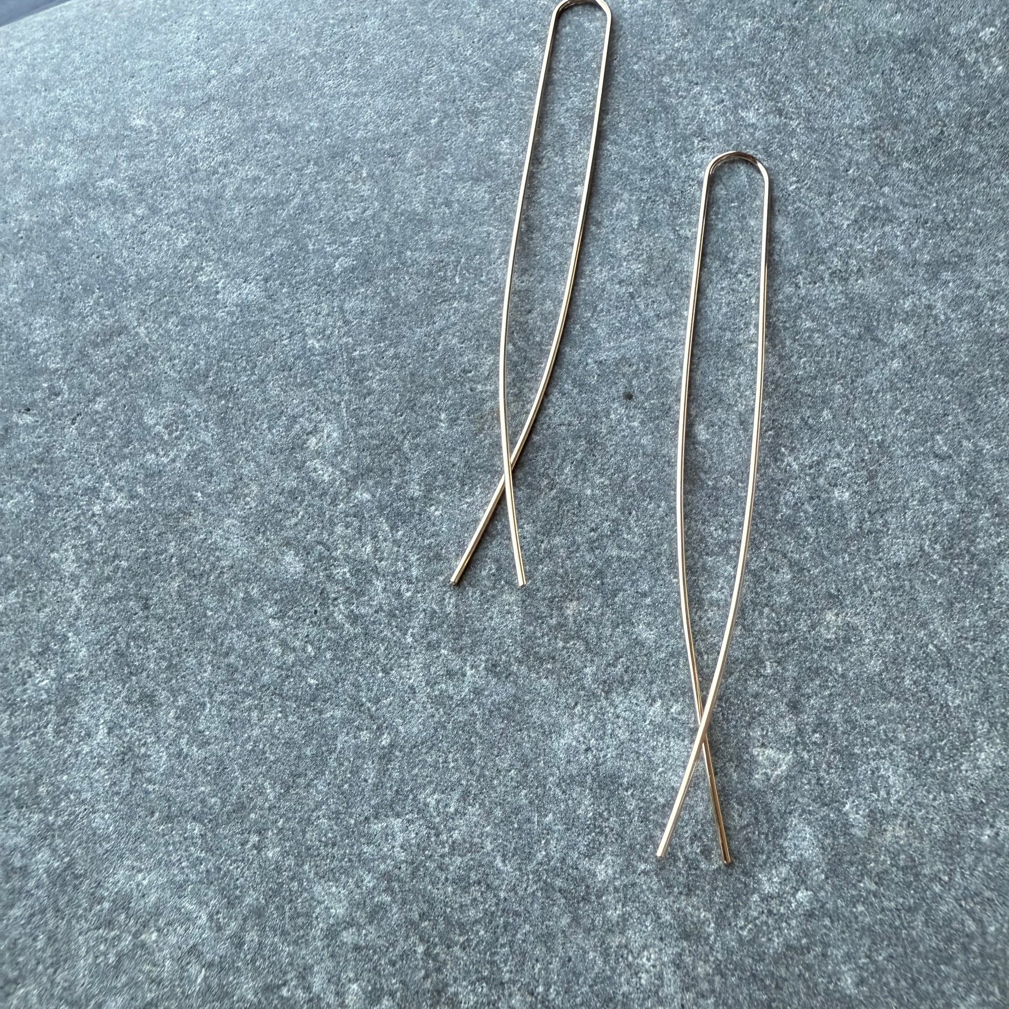 Extra Long Twist 14k Gold fill Earrings by 8.6.4 Design