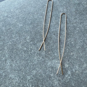 Extra Long Twist 14k Gold fill Earrings by 8.6.4 Design