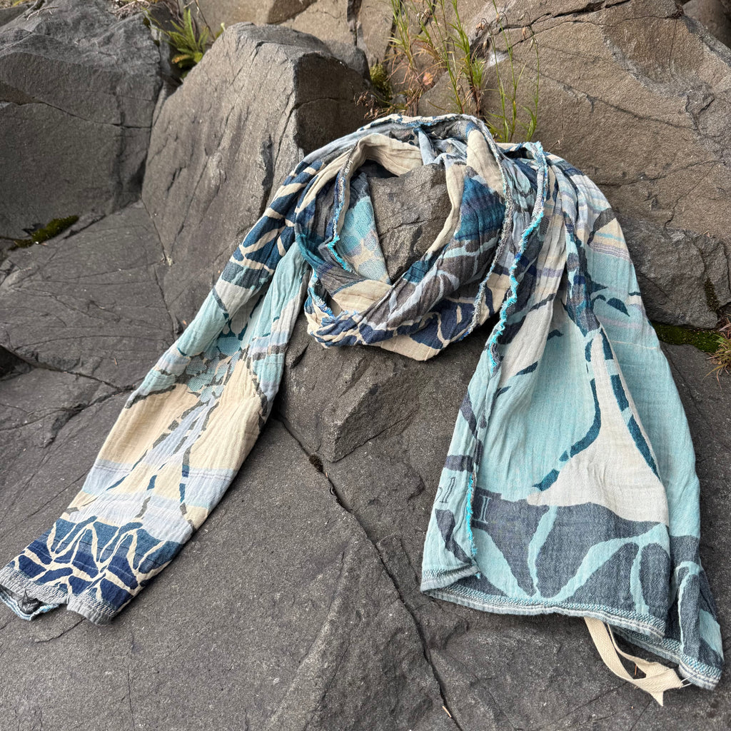 Florine Jacquard Scarf in Turquin by Letol