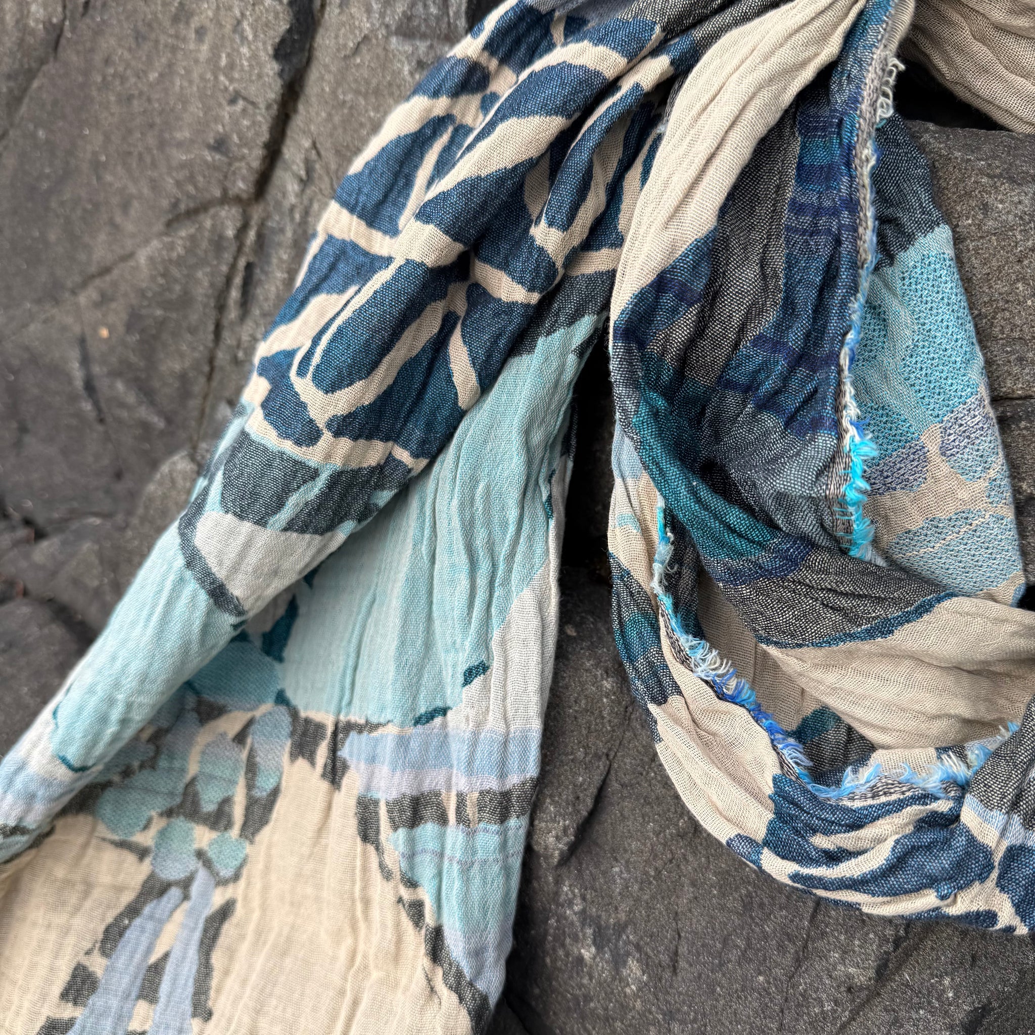 Florine Jacquard Scarf in Turquin by Letol