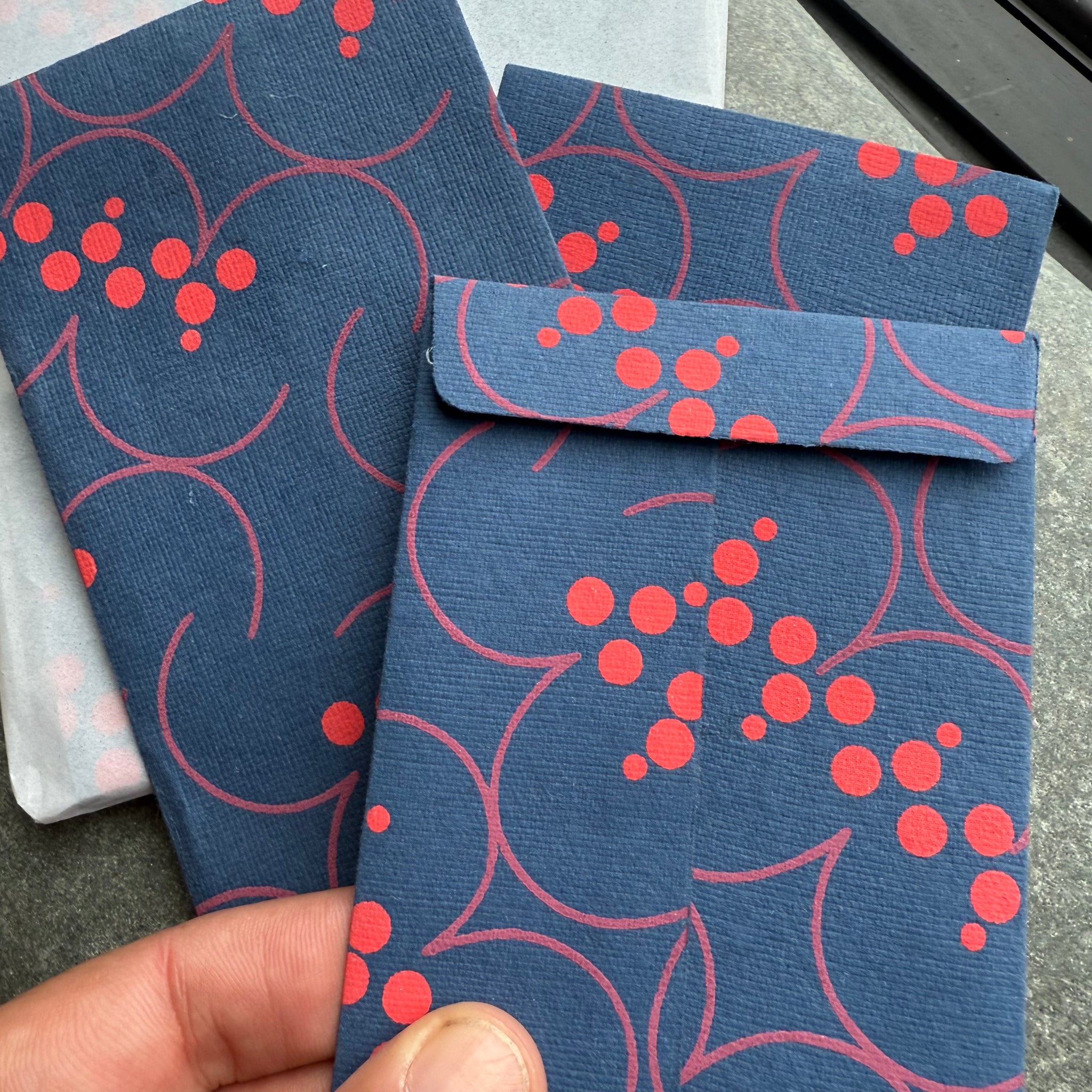 Hand Made Paper Stationery Trio, in Navy Saanp By Hataguchi Collective