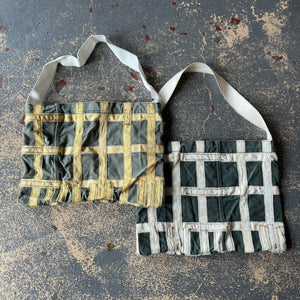 Vintage Grid Recycled Material Shoulder Bag