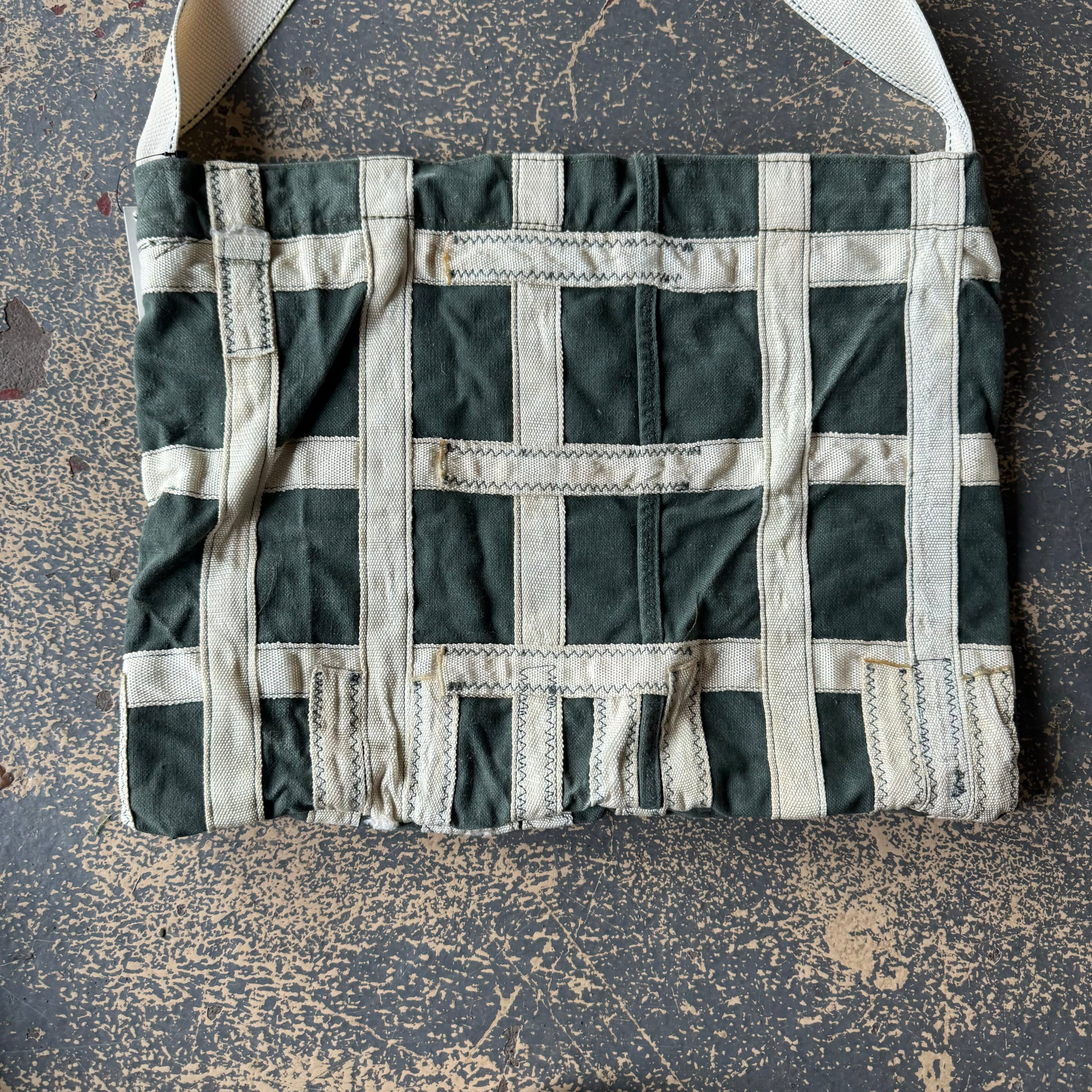 Vintage Grid Recycled Material Shoulder Bag