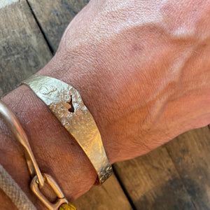 Raw Brass Cuff Bracelet by 8.6.4 Design