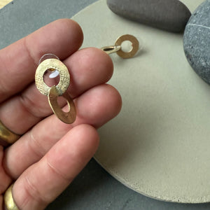 Fused Brass Circles Stud Earrings by Eric Silva